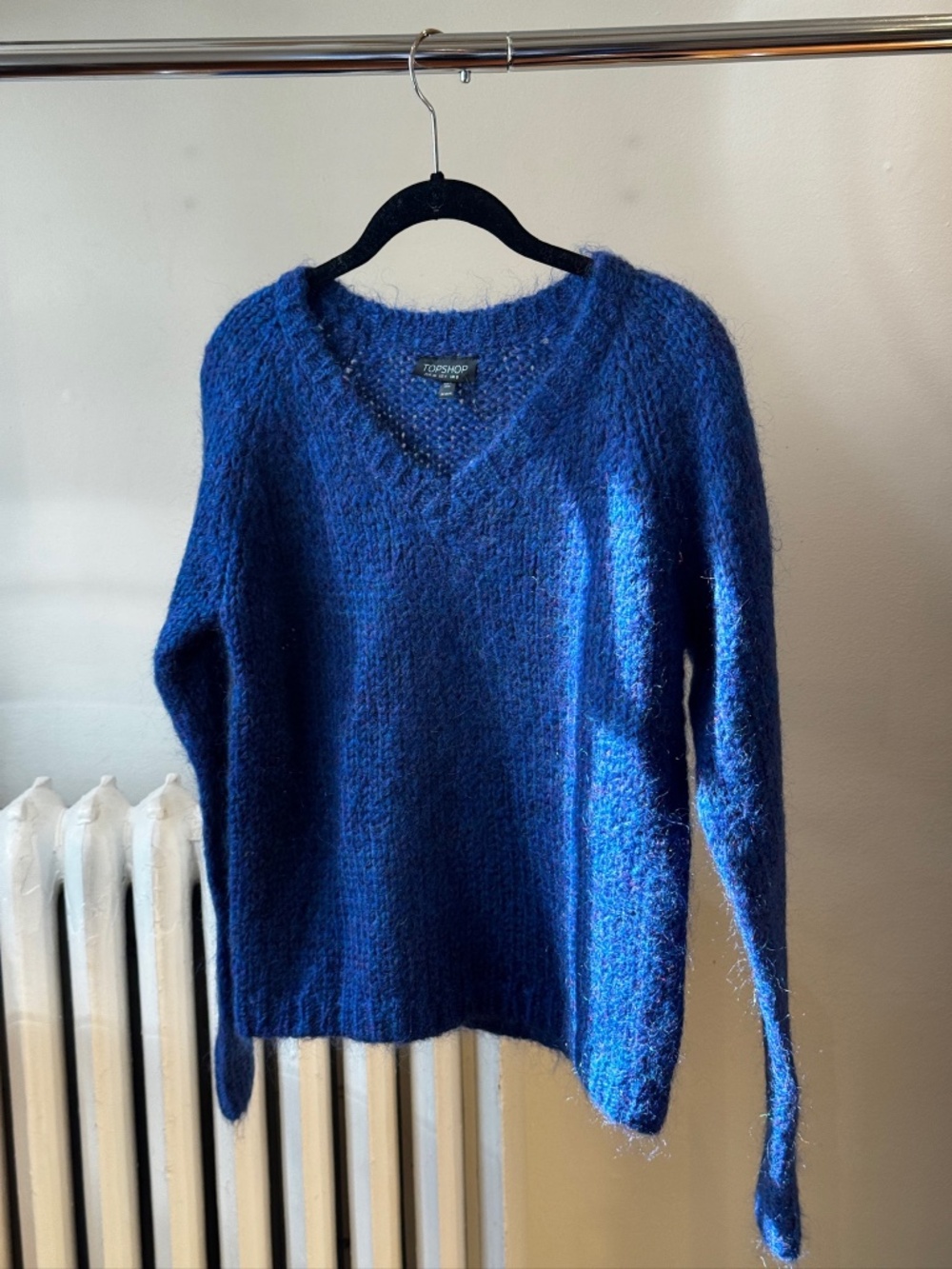 Top Shop Fuzzy Knit Blue Sweater